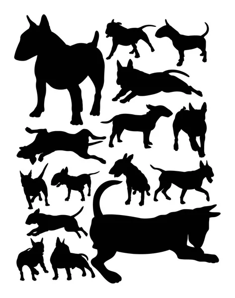 Bullterrier Cão Animal Silhueta Bom Uso Para Símbolo Logotipo Ícone — Vetor de Stock