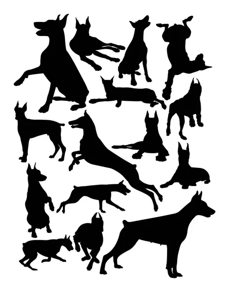 Silueta Perro Doberman Buen Uso Para Símbolo Logotipo Icono Web — Archivo Imágenes Vectoriales