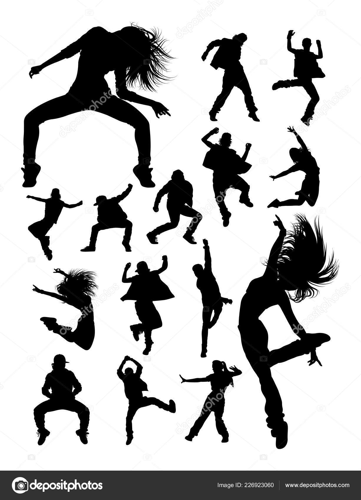 Hip Hop Modern Dance Dancer Silhouettes Good Use Symbol Logo Stock Vector By ©fennywiryani Gmail