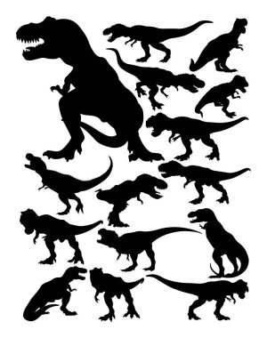 Tyrannosaurus rex siluet. Sembol, logo, web simgesi, maskot, işaret veya herhangi bir tasarım için iyi kullanmak istiyorum.