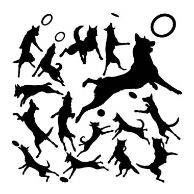 Malinois Belçika çoban köpeği siluetleri. Sembol, logo, web simgesi, maskot, işaret veya herhangi bir tasarım için iyi kullanmak istiyorum.