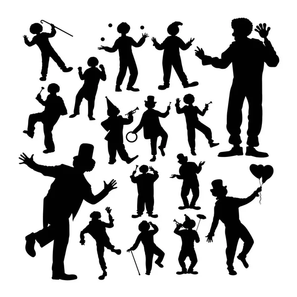Palyaço cazibe siluetleri. Sembol, logo, web simgesi, maskot, işaret veya herhangi bir tasarım için iyi kullanmak istiyorum.