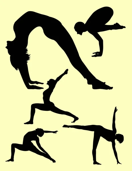 Yoga Pose Silhouetten Gute Verwendung Für Symbol Logo Websymbol Maskottchen — Stockvektor