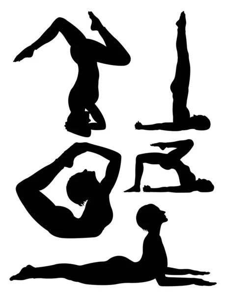 Yoga Pose Silhouetten Gute Verwendung Für Symbol Logo Websymbol Maskottchen — Stockvektor