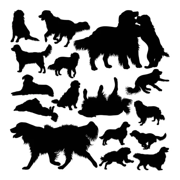 Golden Retriever Dog Animal Silhouettes Good Use Symbol Logo Web — Stock Vector