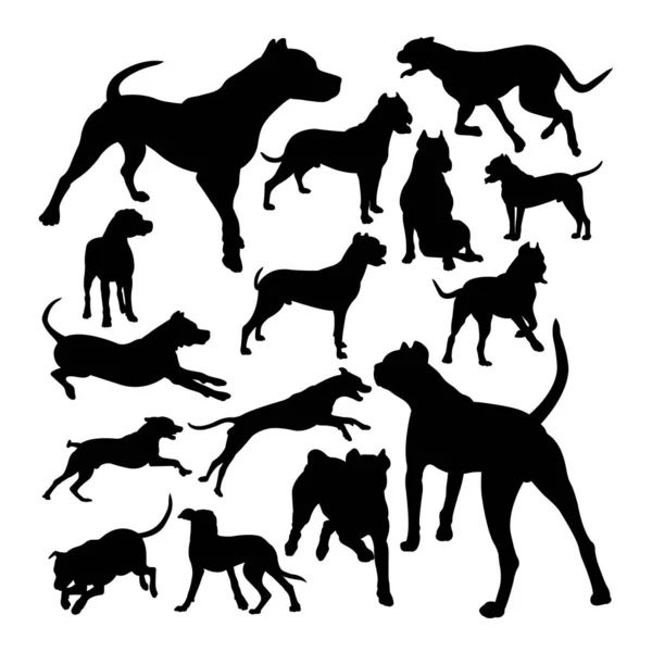 Dogo Argentinské Zvířecí Siluety Vhodné Pro Symbol Logo Webovou Ikonu — Stockový vektor