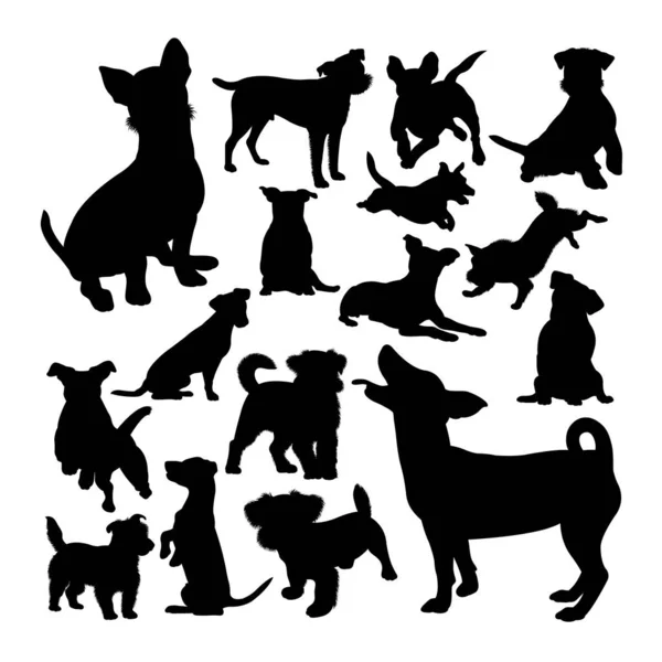 Jack Russell Siluetas Animales Perro Buen Uso Para Símbolo Logotipo — Vector de stock