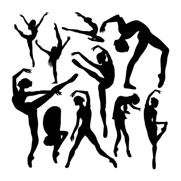 Vackra Kvinnliga Balettdansare Ljuddämpare Bra Användning För Symbol Logotyp Websikon — Stock vektor