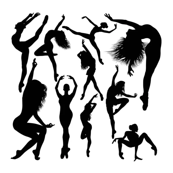 Attraktiva Kvinnliga Balettdansare Ljuddämpare Bra Användning För Symbol Logotyp Websikon — Stock vektor