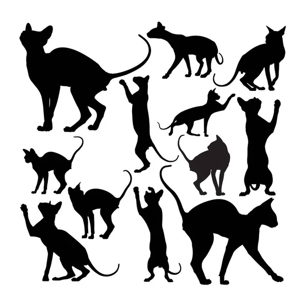 Cute Sphynx Cat Animal Silhouettes Good Use Symbol Logo Web — Stock Vector