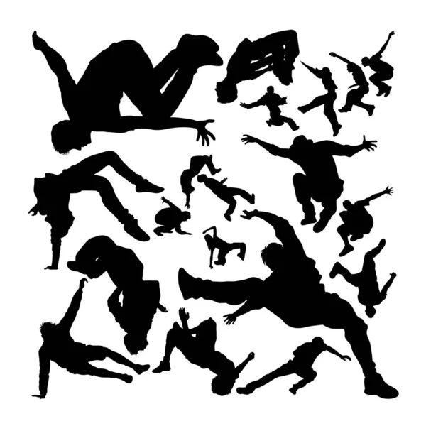 Parkour Aktivität Silhouetten Guter Einsatz Für Symbol Logo Websymbol Maskottchen — Stockvektor