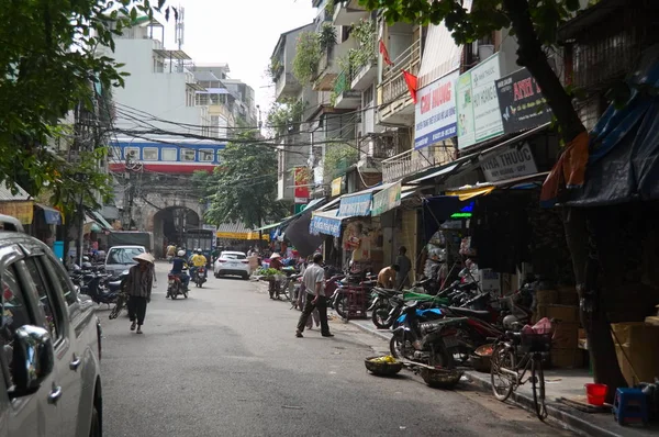 Hanoi Vietnam Septembre 2015 Vue Sur Vieille Ville Stands Marché — Photo