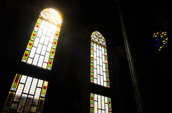 Stained Glass Windows Church Anthony Padua Interior Sent Antuan Kilisesi — Stock Photo, Image