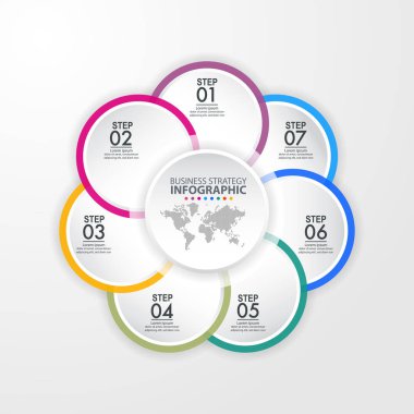 İş Infographics, strateji, zaman çizelgesi, şablon illüstrasyon tasarlayın. Vektör eps10.