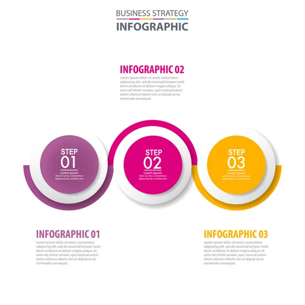 Geschäftsinfografiken Strategie Zeitachse Design Vorlage Illustration Vektor Eps10 — Stockvektor