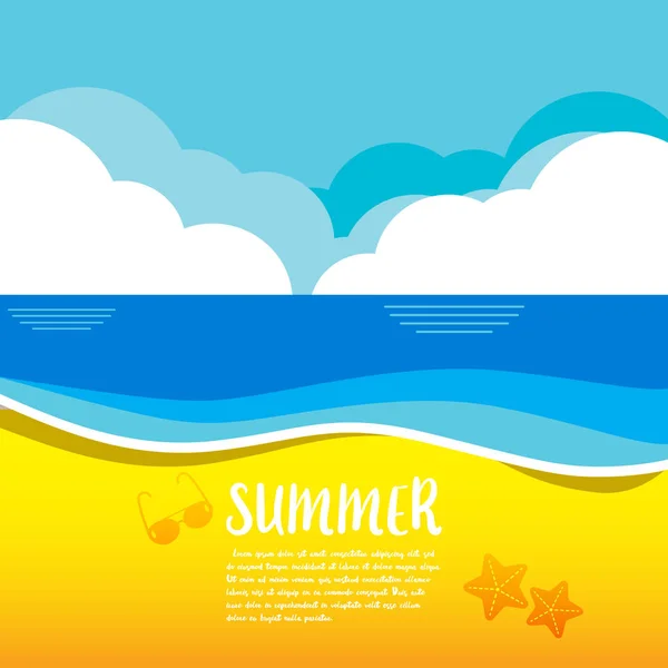 幸せと休日の夏のベクトルイラストコンセプト — ストックベクタ