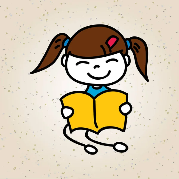 Cartoon Character Happy People Kid Happiness Concept Education Back School — Stock Vector