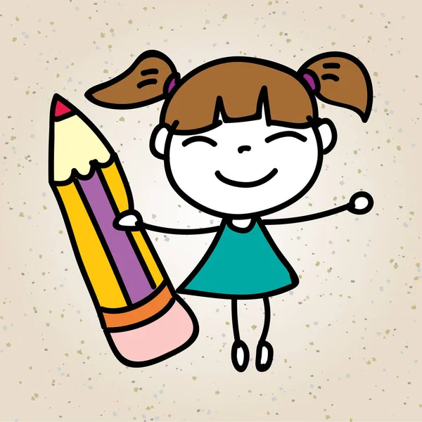 Personaje Dibujos Animados Feliz Gente Niño Con Concepto Felicidad Para — Archivo Imágenes Vectoriales