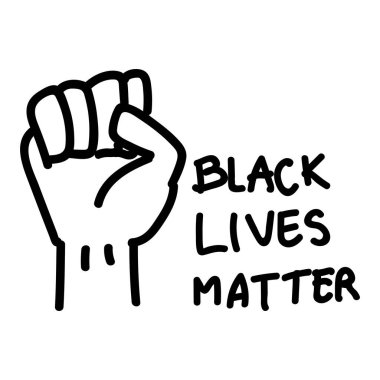 Siyahların hayatları birleşim ve el yazısı çizimleriyle dolu. Protesto afişi, ABD 'deki siyahların insan hakları ile ilgili afiş. Amerika. Vektör