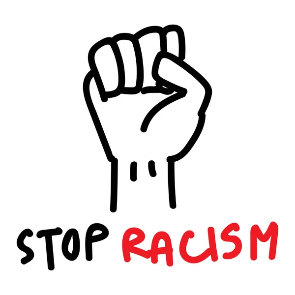 Stop Racism Hand Sign Typography Protest Banner Poster Human Right — Stock Vector