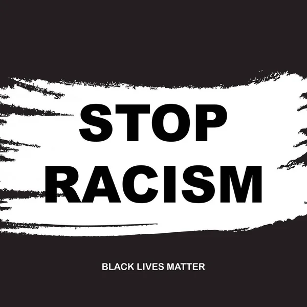 인종주의 타이포그래피를 중지하 십시오 흑인들의 인권에 포스터 일러스트 — 스톡 벡터