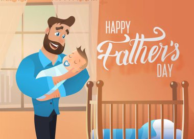 Mutlu babalar günü tatil karikatür vektör kavramı