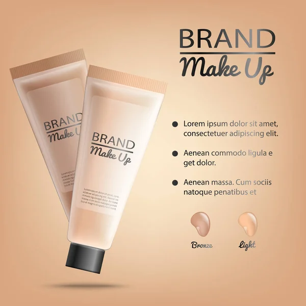 Maquillaje producto promocional Vector Banner — Vector de stock