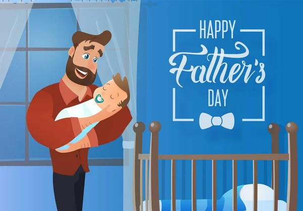 Happy Fathers den kreslené vektorové blahopřání — Stockový vektor