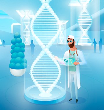 Healing Diseases With Editing Dna Vector Concept clipart