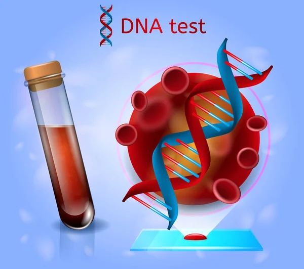 Analyse de sang de laboratoire ADN Concept vectoriel réaliste — Image vectorielle