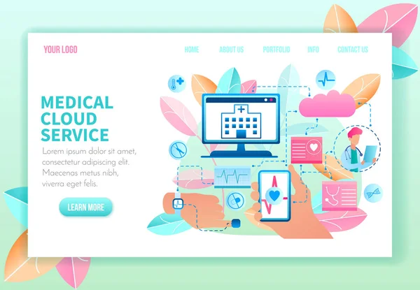 Medical Cloud Service. Vector Illustration.