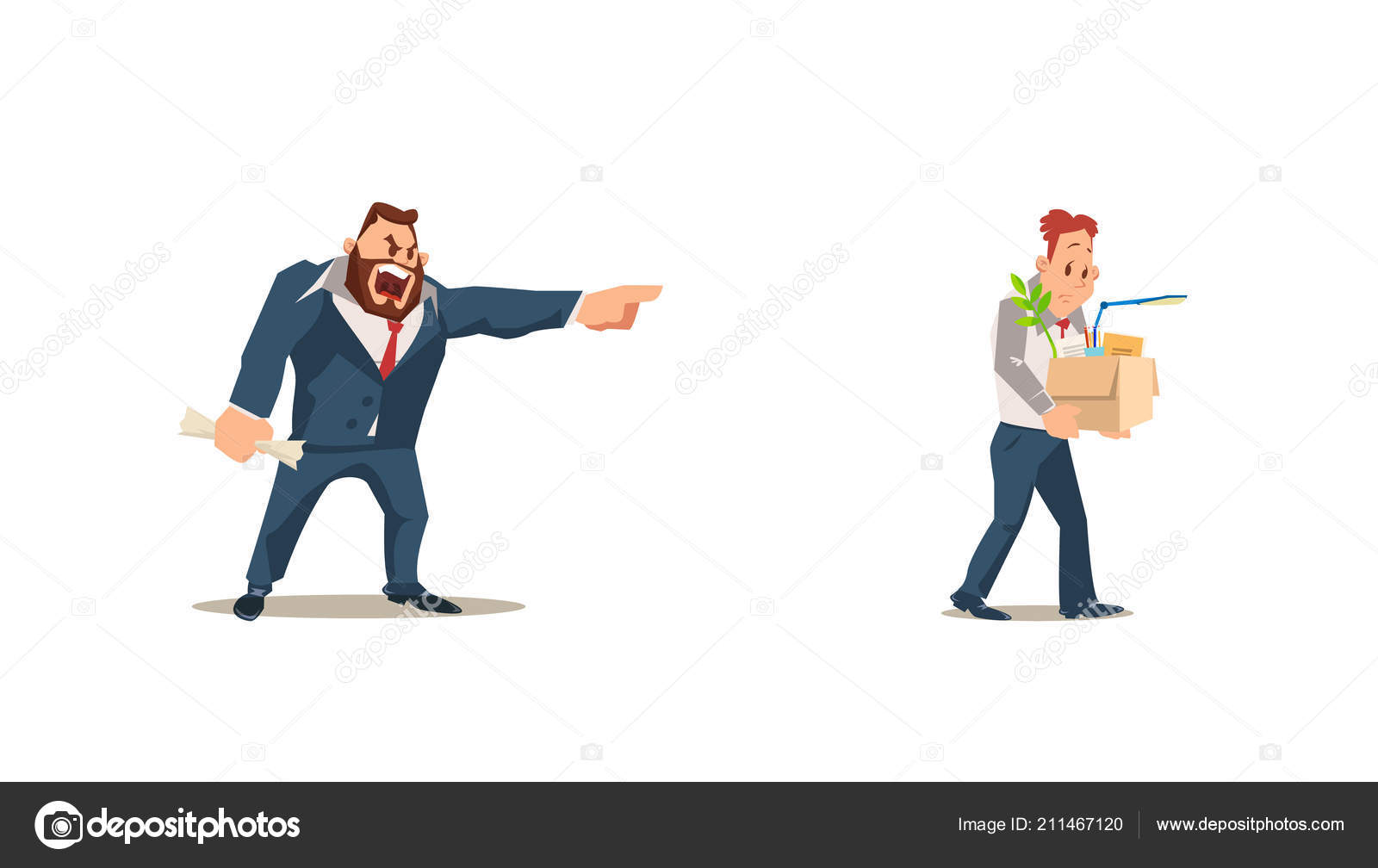 Dismissed, Loss Job. Vector Illustration. — Stock Vector © TeraVector