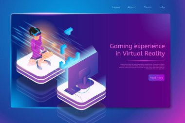 Sanal gerçeklik vektör kavramı içinde oyun