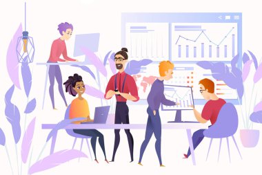 Başlangıç genç iş takım vektör kavramı