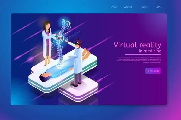 Εικονικής πραγματικότητας στην ιατρική διάνυσμα Web Banner — Διανυσματικό Αρχείο