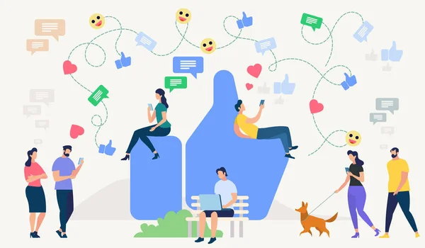 Concetto di social network. illustrazione vettoriale. — Vettoriale Stock