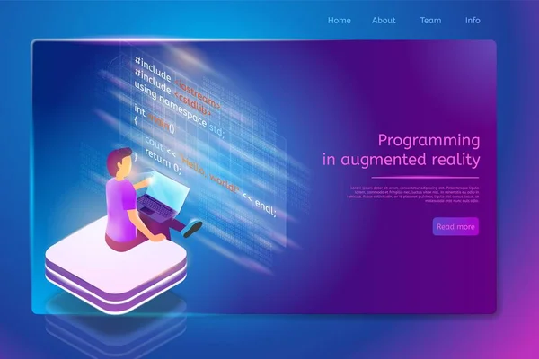 Servizio di programmazione in banner web di realtà aumentata — Vettoriale Stock