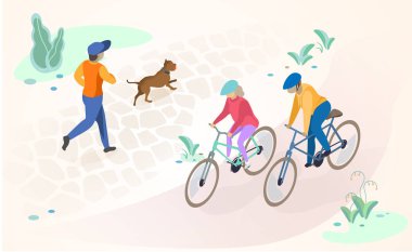 Aktif istirahat ve dinlenme açık havada vektör kavramı