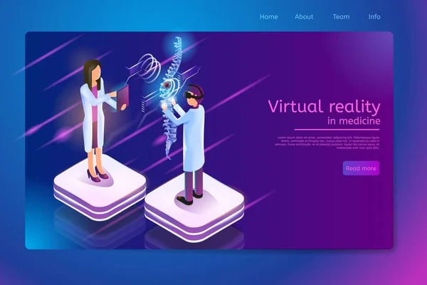 Tecnologie di realtà virtuale nel vettore della medicina — Vettoriale Stock