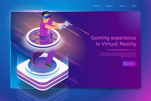 Imersão completa em 3D Gaming Vector Web Banner — Vetor de Stock