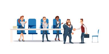 İş görüşmesi ve işe alma. Vektör çizim.