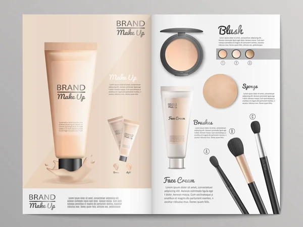 Plantilla de catálogo o folleto de productos cosméticos — Vector de stock