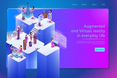 Gelecekteki dijital servisler iş vektör Web afiş için