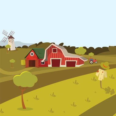 Kırsal manzara tarım vektör kavramı görüntü