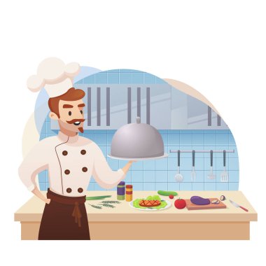 Restoran iş kavramı çizimi