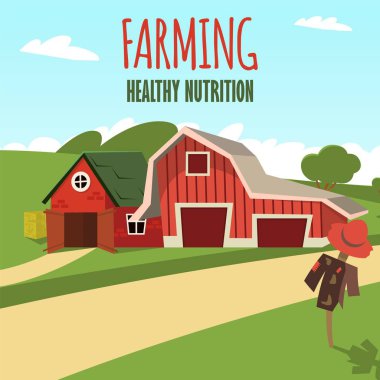 Kırsal manzara tarım vektör kavramı görüntü