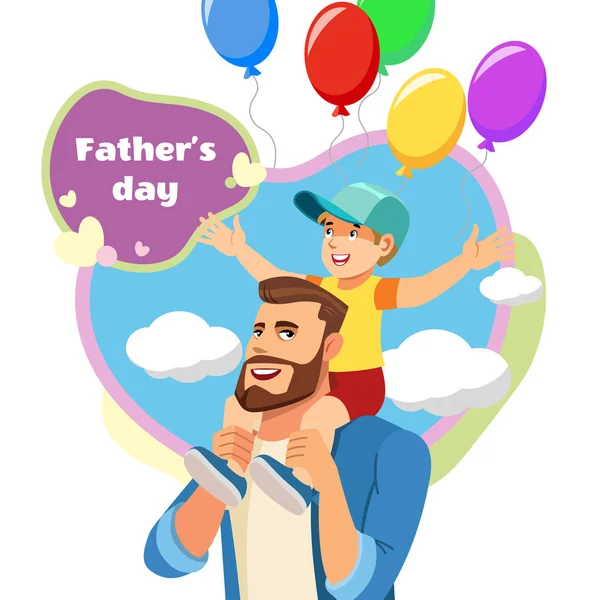 Celebración del Día de los Padres Concepto vectorial de dibujos animados — Vector de stock