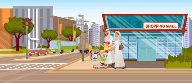 Yolda downtown kavram alışveriş merkezi