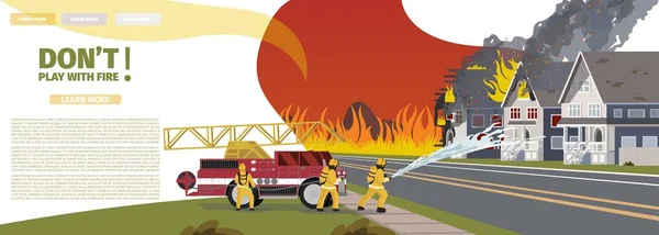 矢量插图卡通灭火 — 图库矢量图片