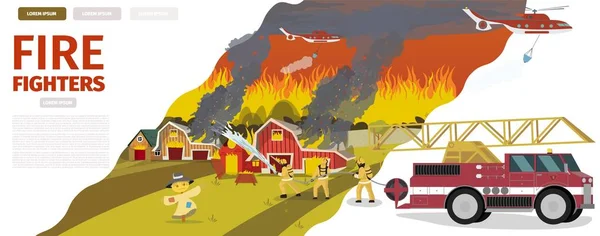 消火のベクトル イラスト漫画 — ストックベクタ
